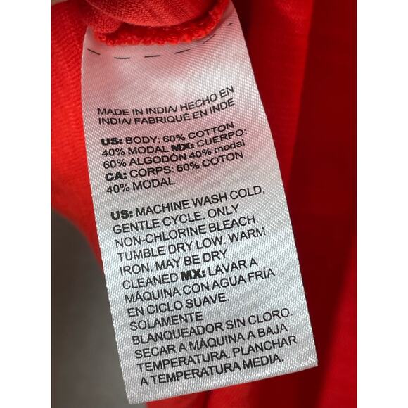 Chicos 3/4 Sleeve Cotton Modal V-neck Top Shirt Orange Red XL - Picture 5 of 5